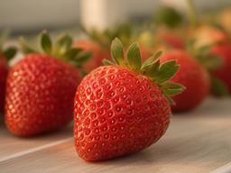 Fresas Mara des Bois maduras en una mesa de cosecha de la granja vertical